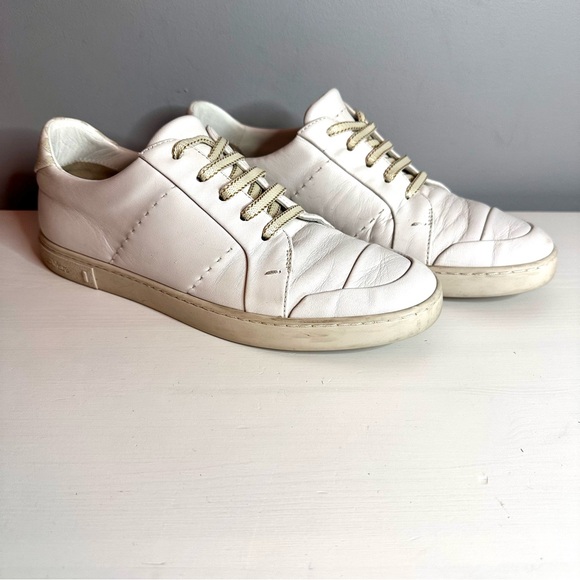 MaxMara - Women’s White Leather Sneakers - Contrasting Laces & Stitching, Sz 39 - Picture 5 of 11